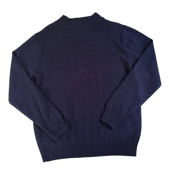 Cardigan Sweater Mens Large Blue Button Front Long Sleeve Grandpa Old Man Grunge - Picture 2 of 8